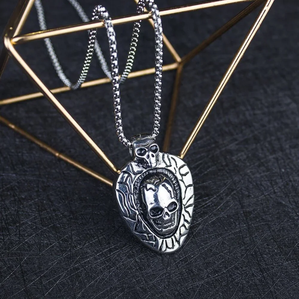 Retro Punk Gothic Skull Necklace for Men, BL55590012